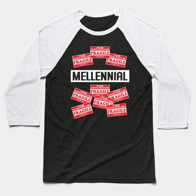 Millennial Fragile Funny Halloween Baseball T-Shirt by NiceTeeBroo